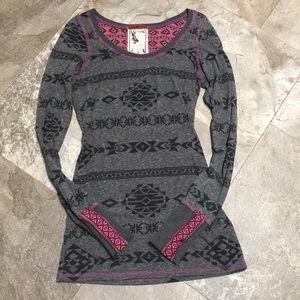Aztec pattern tunic top